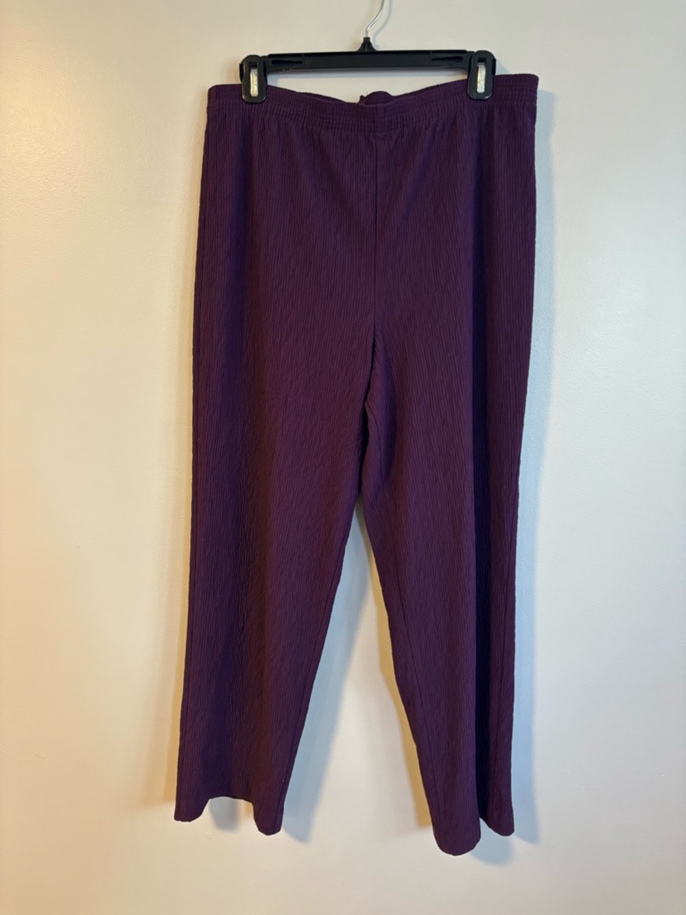 Carrol Reed Collections Purple Crinkle Lightweight Lounge Dress Pants Size Large